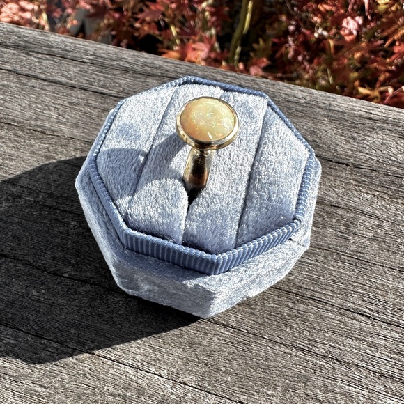 Ethiopian Opal Set in Handmade 14k Gold Ring - Picture 5 of 15